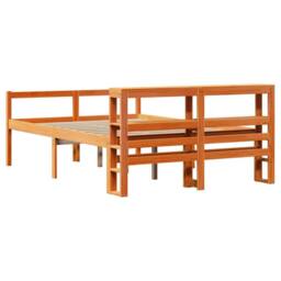 Berkfield Home Bed Frame with Headboard without Mattress Wax Brown 135x190 cm Double - thumbnail 6