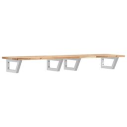 Berkfield Home Basin Shelf Wall Mounted Steel & Solid Wood Acacia in Brown - thumbnail 2