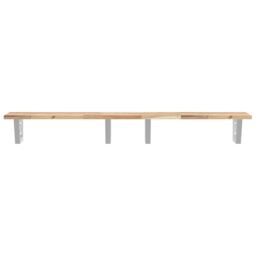 Berkfield Home Basin Shelf Wall Mounted Steel & Solid Wood Acacia in Brown - thumbnail 4