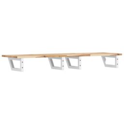 Berkfield Home Basin Shelf Wall Mounted Steel & Solid Wood Acacia in Brown - thumbnail 6