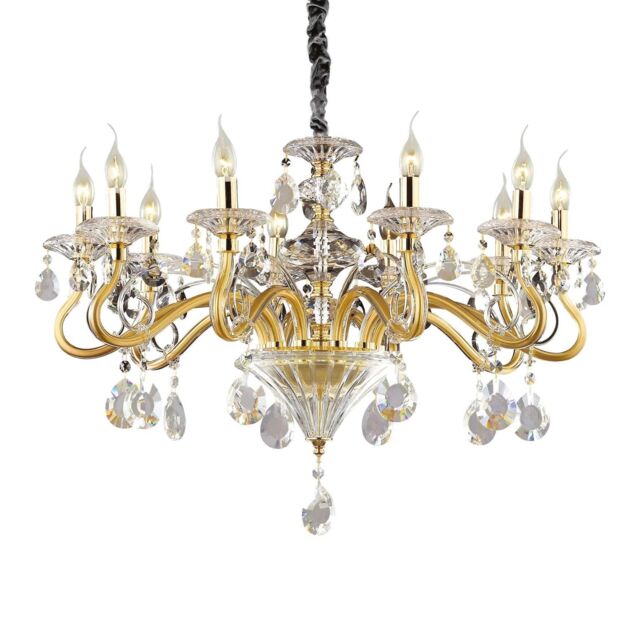 Netlighting Negresco 10 Light Chandelier Gold Finish E14 - image 1