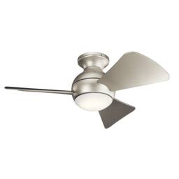 Netlighting Kichler Sola 3 Blade 86cm Ceiling Fan LED Light Nickel Remote Control in Silver