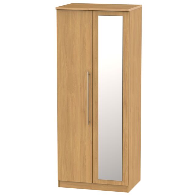 Ready Assembled 2 U Carlton 2 Door Mirrored Wardrobe (Ready Assembled) in Natural - image 1