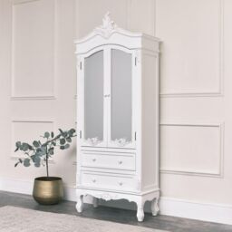 Melody Maison Antique White Closet, Dressing Table Set, Chest Of Drawers & Pair Of Bedside Tables - Pays Blanc Range - thumbnail 3