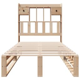 Berkfield Home Bookcase Bed without Mattress 90x190 cm Single Solid Wood Pine in Brown - thumbnail 4