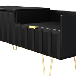 Ready Assembled 2 U Metro 2 Drawer Coffee TV Unit (Ready Assembled) in True Black - thumbnail 5