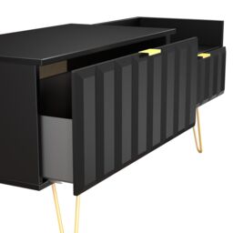 Ready Assembled 2 U Metro 2 Drawer Coffee TV Unit (Ready Assembled) in True Black - thumbnail 7