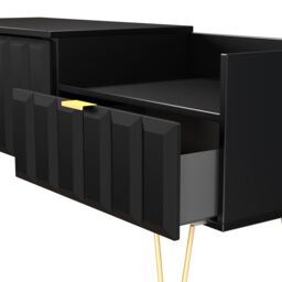 Ready Assembled 2 U Metro 2 Drawer Coffee TV Unit (Ready Assembled) in True Black - thumbnail 6