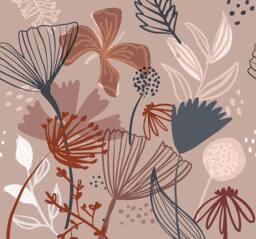 Superfresco Easy Scandi Floral Dark Pink Print To Order 3m x 2.8m Mural - thumbnail 2