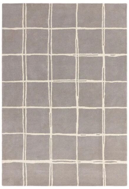 The Rug Shop UK Grey Handmade Modern Easy to clean Chequered Area Rug - Size: 200 cm x 290 cm - image 1