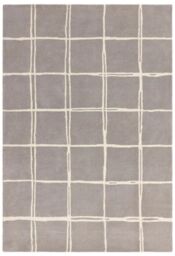 The Rug Shop UK Grey Handmade Modern Easy to clean Chequered Area Rug - Size: 200 cm x 290 cm - thumbnail 1