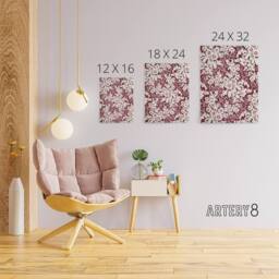 "Artery8 Vintage Silk Flowers Floral Pattern Wyatt Canvas Wall Art Print in Red - Size: W12"" x H16""" - thumbnail 4