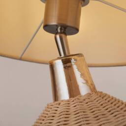Lighting Collection Boho‑Style Rattan Table Lamp in Warm Natural Finish - thumbnail 4