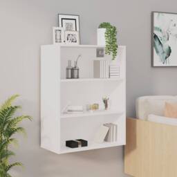 Berkfield Home Hanging Wall Cabinet White 69.5x32.5x90 cm - thumbnail 2