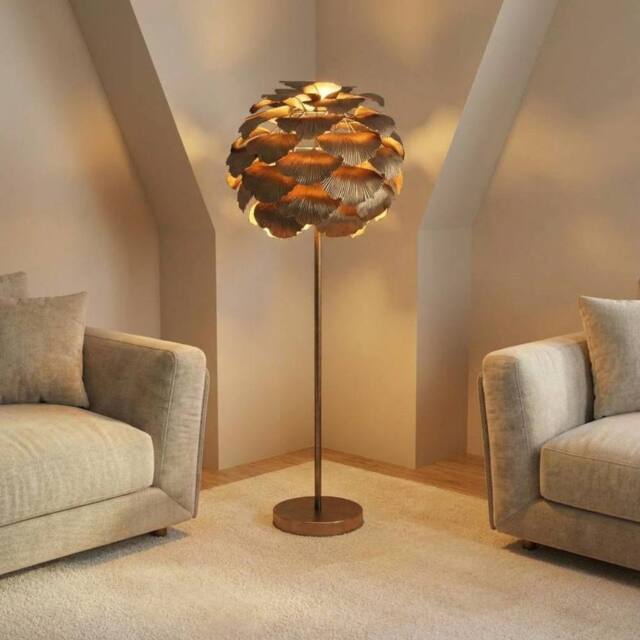 Garden Greatness Botanica Gold Layered Leaf Standing Lamp in Beige - image 1
