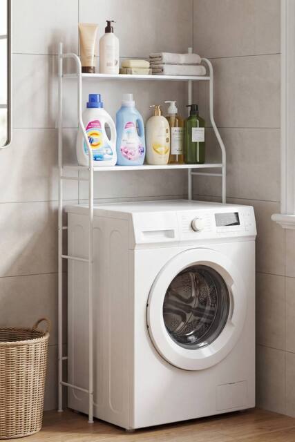 Living and Home 2-Tier Over-The-Toilet Storage Rack in White - image 1
