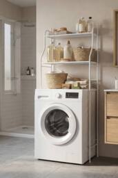 Living and Home 2-Tier Over-The-Toilet Storage Rack in White - thumbnail 3