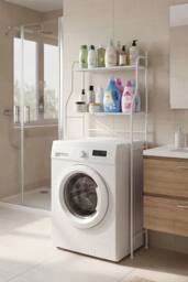 Living and Home 2-Tier Over-The-Toilet Storage Rack in White - thumbnail 7