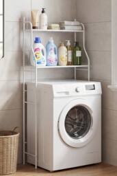 Living and Home 2-Tier Over-The-Toilet Storage Rack in White - thumbnail 1