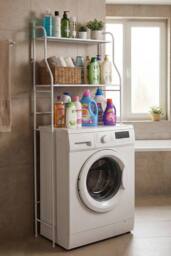 Living and Home 2-Tier Over-The-Toilet Storage Rack in White - thumbnail 6
