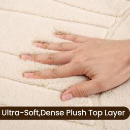 PAWNORA Cream 200x300cm Soft Fluffy Anti-Slip Mat - Size: 200 cm x 300 cm - thumbnail 2