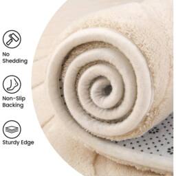 PAWNORA Cream 200x300cm Soft Fluffy Anti-Slip Mat - Size: 200 cm x 300 cm - thumbnail 4