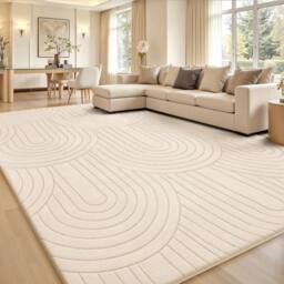 PAWNORA Cream 200x300cm Soft Fluffy Anti-Slip Mat - Size: 200 cm x 300 cm - thumbnail 1