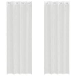 EONLION Voile Curtains Grommets 2pcs in White - Size: 100 cm - thumbnail 4
