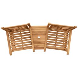 Berkfield Home Outdoor Chairs with Shelf Lattice with Storage Brown Solid teak wood - thumbnail 6
