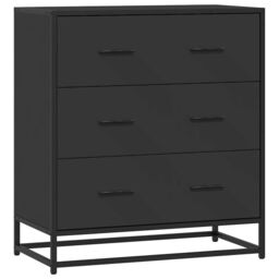 Berkfield Home Sideboard Black 68x35x76 cm Engineered Wood & Metal - Size: 68 x 35 x 76 cm - thumbnail 2
