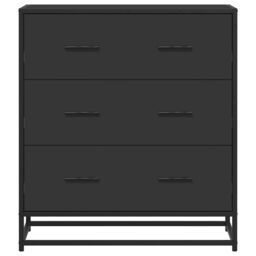 Berkfield Home Sideboard Black 68x35x76 cm Engineered Wood & Metal - Size: 68 x 35 x 76 cm - thumbnail 4