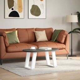 Berkfield Home Coffee Table Legs U-Shaped 2 pcs White 28x(42-43) cm Steel - thumbnail 3