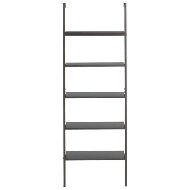 Berkfield Home Practical 5-Tier Leaning Shelf Black 64x35x185 cm - Size: 64 x 35 x 185 cm - image 1