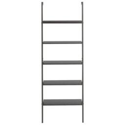 Berkfield Home Practical 5-Tier Leaning Shelf Black 64x35x185 cm - Size: 64 x 35 x 185 cm - thumbnail 1