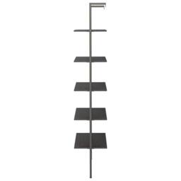 Berkfield Home Practical 5-Tier Leaning Shelf Black 64x35x185 cm - Size: 64 x 35 x 185 cm - thumbnail 4