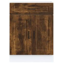 Berkfield Home Kitchen Base Cabinet¬†Porto Smoked Oak Engineered Wood in Brown - thumbnail 4