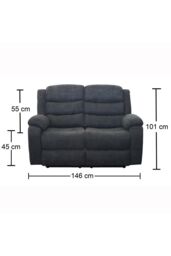 More4Homes Boston 2 Seater Fabric Manual Recliner Sofa in Grey - thumbnail 6