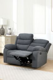 More4Homes Boston 2 Seater Fabric Manual Recliner Sofa in Grey - thumbnail 7