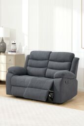 More4Homes Boston 2 Seater Fabric Manual Recliner Sofa in Grey - thumbnail 8