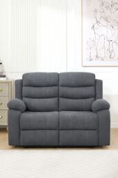 More4Homes Boston 2 Seater Fabric Manual Recliner Sofa in Grey - thumbnail 9
