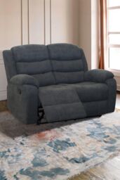 More4Homes Boston 2 Seater Fabric Manual Recliner Sofa in Grey - thumbnail 1