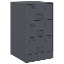 Berkfield Home Bedside Cabinets 2 pcs Anthracite 34.5x39x62 cm Steel in Black - thumbnail 6