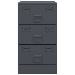 Berkfield Home Bedside Cabinets 2 pcs Anthracite 34.5x39x62 cm Steel in Black - thumbnail 5