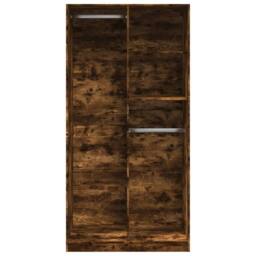 Berkfield Home Wardrobe Smoked Oak 100x50x200 cm Engineered Wood in Brown - Size: 100 x 50 x 200 cm - thumbnail 4