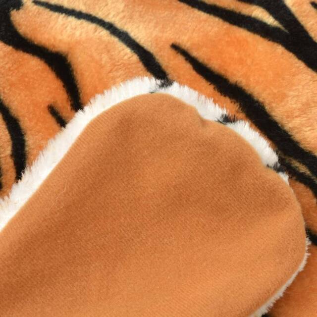 Berkfield Home Tiger Carpet Plush 144 cm Brown in Orange - Size: 100 cm diameter - image 1