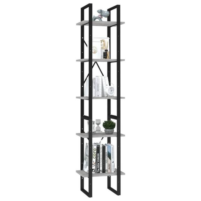 Berkfield Home Modern 5-Tier Book Cabinet Concrete Grey 40x30x175 cm Engineered Wood - Size: 40 x 30 x 175 cm - image 1