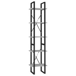 Berkfield Home Modern 5-Tier Book Cabinet Concrete Grey 40x30x175 cm Engineered Wood - Size: 40 x 30 x 175 cm - thumbnail 3