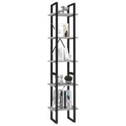 Berkfield Home Modern 5-Tier Book Cabinet Concrete Grey 40x30x175 cm Engineered Wood - Size: 40 x 30 x 175 cm - thumbnail 1
