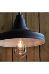 Netlighting Farmhouse Traditional Outdoor Dome Wall Light Textured Black Glass Shade IP44 - thumbnail 5