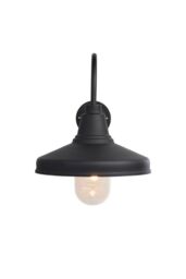 Netlighting Farmhouse Traditional Outdoor Dome Wall Light Textured Black Glass Shade IP44 - thumbnail 6